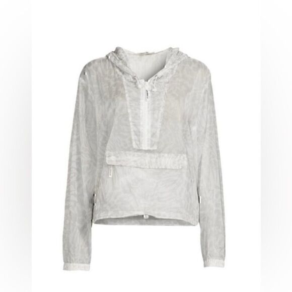 NWT Good American Icy Leopard Print Windbreaker Jacket Size 1 (S) - Picture 3 of 13